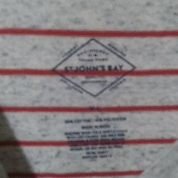 St. Johns Bay Mens Gray/Red  Crew Neck T-Shirt XL - Picture 3 of 5